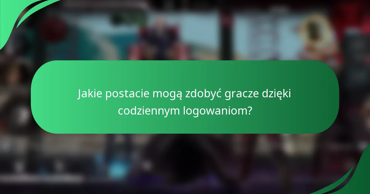 Jakie postacie mogą zdobyć gracze dzięki codziennym logowaniom?