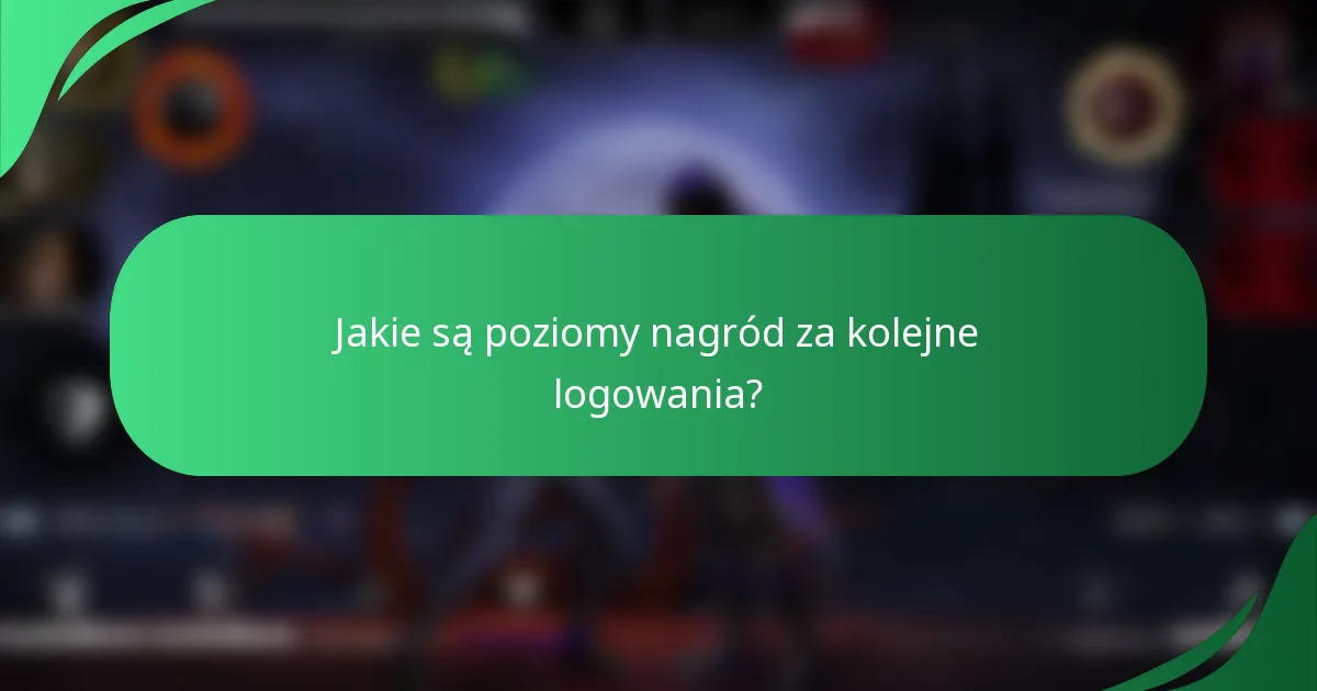 Jakie są poziomy nagród za kolejne logowania?