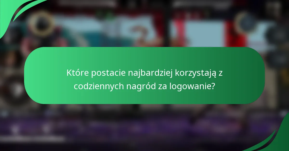 Które postacie najbardziej korzystają z codziennych nagród za logowanie?